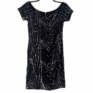 NWT Black with Silver Sequin Dress